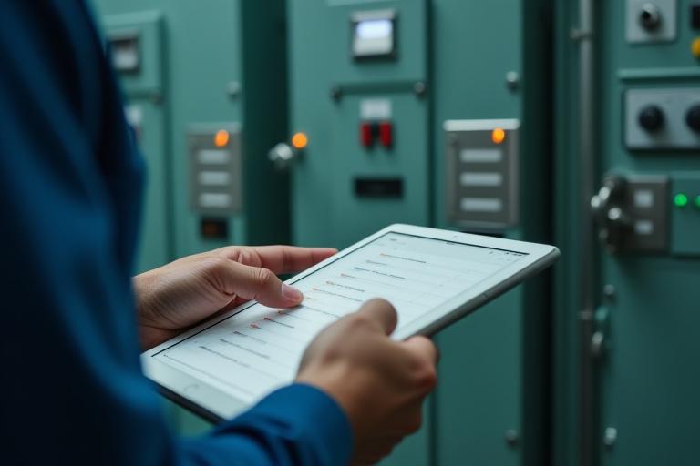 Técnico realizando mantenimiento preventivo